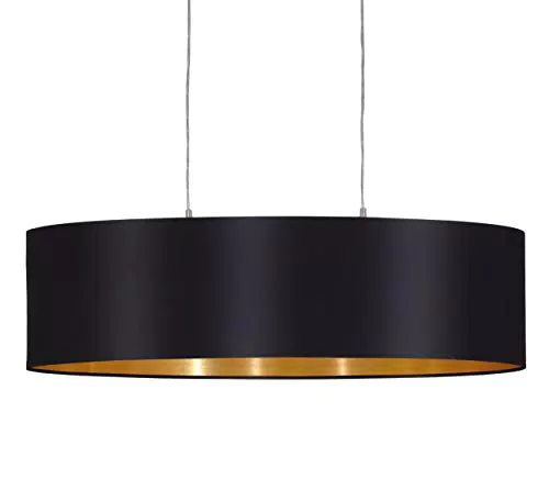 EGLO La lampada a sospensione Maserlo, lampada a sospensione in tessuto a due punti luce