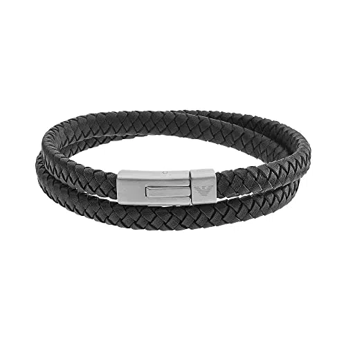 Emporio Armani Bracciale Per Gli Uomini, 18.50Cm Bracciale In Acciaio Inox Argento
