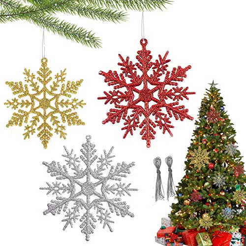 Fiocchi di Neve Decorativi Natale, 30 Pezzi Decorazioni Albero di Natale