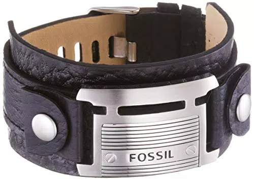 Fossil Bracciale Da Uomo, Lunghezza Totale: 242 mm, Larghezza Id: 29 mm Bracciale In Acciaio Inossidabile Nero