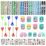 Gadget Compleanno Bambini, Regalo di Compleanno Pinata Include Braccialetti Slap/Tatuaggi Bambini/Mini Molla Arcobaleno con Smile