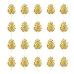 GANAZONO Decorazioni Foglie Oro 20 Foglie Di Palma Dorate Foglie Di Palma Tropicali Artificiali Per La Decorazione Partito Luau Hawaiano Fogli Finte