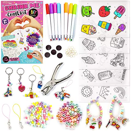 GirlZone Kit Braccialetti Fai da Te Bambina con Plastica Termoretraibile