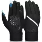 Guanti Uomo Touch Screen Invernali - Running Ciclismo Caldo Donna Addensare Anti-neve Antiscivolo Full-finger Nero Unsex Gloves per Outdoor Sport Trekking Bici Moto Mtb lavoro Corsa Sci XS/S/M/L/X