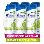 Head & Shoulders Shampoo Antiforfora Apple Fresh Pulizia Della Cute 225ml Formato Convenienza X6 Pacchi