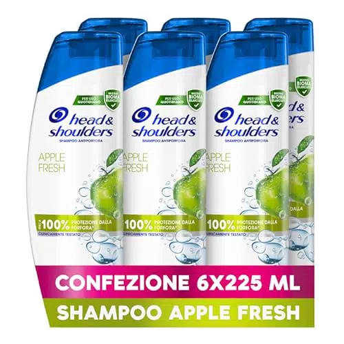 Head & Shoulders Shampoo Antiforfora Apple Fresh Pulizia Della Cute 225ml Formato Convenienza X6 Pacchi