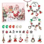 Hileyu Fascino Bracciale Calendario dell'Avvento 2023 Natale Gioielli Calendario dell'Avvento 2022 per le ragazze 2PCS Catene 21PCS Perline Natale Conto alla rovescia Calendari per le donne Ragazze