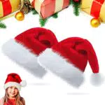 HIQE-FL 2 pezzi Cappello Natalizio di Velluto Rossi