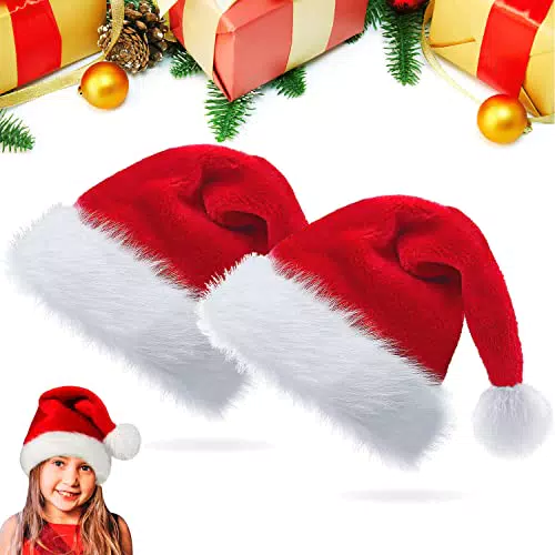 HIQE-FL 2 pezzi Cappello Natalizio di Velluto Rossi