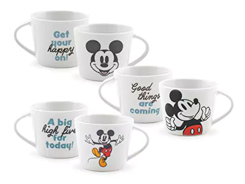 Home Mickey Class Set 6 Tazzine Caffè in Porcellana