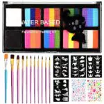 Jinlaili 10 Colori Face Painting Pittura Corpo, Kit per La Pittura del Viso per Bambini con 10 Pennelli