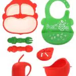 Jissta stoviglie per bambini piatti per bambini, 7 pezzi piatti per bambini con ventosa