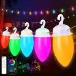Kangtaixin Catena Luminosa Esterno 15 m 20 Lampadine LED - Sincronizzazione Musicale Luminosa Esterne Luci per Giardino Gazebo Terrazzo Esterni Filo Lampadina Catene con Telecomando&App Controllo