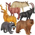 kimonca Animali per Bambini, 6 Pezzi Figurine Animali Plastiche Ragazzi Bambini Foresta Giocattoli Bambino 3 4 5 Anni