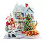 Kit per Diamond Painting 5D Ornamento da tavolo Albero di Natale Babbo Natale Renna Casa Decorazione da scrivania Diamante Strass Pittura Creazione di kit decorativi Inverno Artigianato fai da te