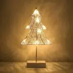 Kssiaz Lampada da Tavolo a Forma di Albero, Lampada Notturna in Ferro con 10 LED Luce