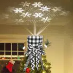 Kssiaz Puntale per Albero di Natale, Puntale con Proiettore di Fiocchi di Neve