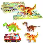 LEcylankEr Puzzle Bambini 2 3 4 Anni, Puzzle Legno da 9-10 Pezzi Animali/Dinosauri/Auto