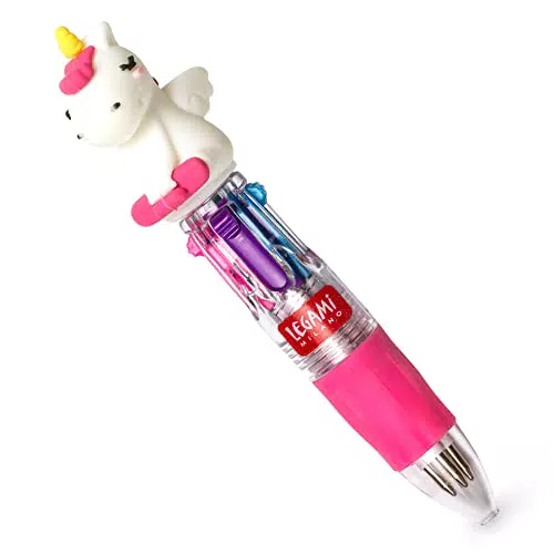 Legami MRP0001 - Mini Penna a Sfera 4 Colori, Mini Magic Rainbow