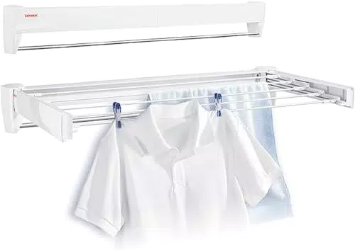 Leifheit Telegant 36 Protect Plus Stendibiancheria in Metallo Da Parete