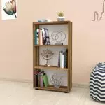Libreria 106 x 55 x 20 cm Scaffale a Terra con 3 Scomparti Aperti Mobile per Archivio - Effetto Noce