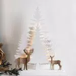 Lights4fun - Decorazione Natalizia da Tavolo in Legno con Scena Invernale e LED Bianco Caldo a Pile