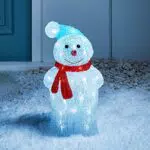 Lights4fun Decorazione Natalizia Luminosa a Pupazzo di Neve con LED Bianchi per Interni ed Esterni