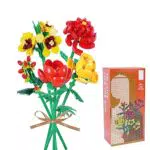 LIPJISL 494pcs Fiori Blocco di Costruzione Set Blocco di Fiori Artificiali Modello di Mattoncini Costruzione Kit Costruzione Fiori Artificiali per Moglie e Marito Regalo DIY Decorazioni Casa