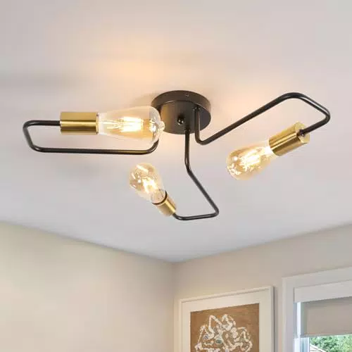Lumiup Lampadario Soggiorno Industriale, E27 Plafoniera Soffitto Vintage