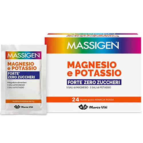 Magnesio e Potassio Forte, Arancia, in Cristallo, Zero Zuccheri - 24 buste da 8 gr