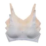 MANJIAMEI Reggiseni Sportivi per Ragazze Adolescenti con Cinturino Regolabile Reggiseni da Allenamento Bralette Senza Ferretto per Donne e Ragazze Confezione da 3