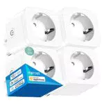 Meross Presa Smart, Presa Intelligente con Monitoraggio Energia, 4 pezzi