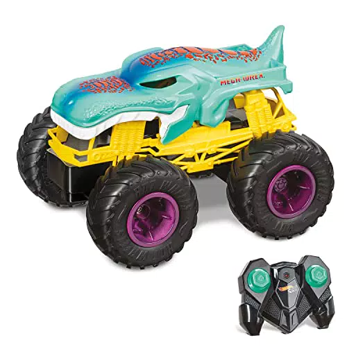 Mondo- Hot Wheels RC Monster Truck Mega WREX 17 Motors Trucks Macchina telecomandata per Bambini 2.4 GHz Verde/Giallo/Nero-63680