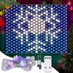 Nauotk Luci Natale Rete con Telecomando, Luci a Rete Natale per Esterno