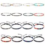 NMBCH Cavigliere Multicolore Intrecciato, Cavigliera con Perline