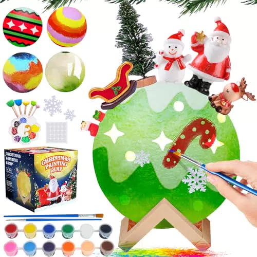 ONLYFUN Set natalizio fai-da-te per bambini, Luce lunare per bambini con accessori di Babbo Natale