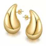 Orecchini Donna Oro Dupes, Orecchini Chunky Orecchini Oro 18k Orecchini a Goccia d'acqua Orecchini Dorati Orecchini Argento Oro Orecchini Anallergici Donna Moda