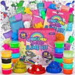Original Stationery Unicorn Sparkle Slime Kit, Kit Slime Unicorno Completo Tutto In Uno 50 Pezzi Con 18 Slime Già Pronti e Tantissimi Accessori