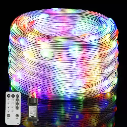 OUILA Catena Luminosa Esterno Filo Luci 30M 300 LED Luci Natale Esterno IP67 Impermeabile Luci Albero di Natale 8 Modalità per Albero Natale Giardino Ghirlanda Interno Festa Matrimonio