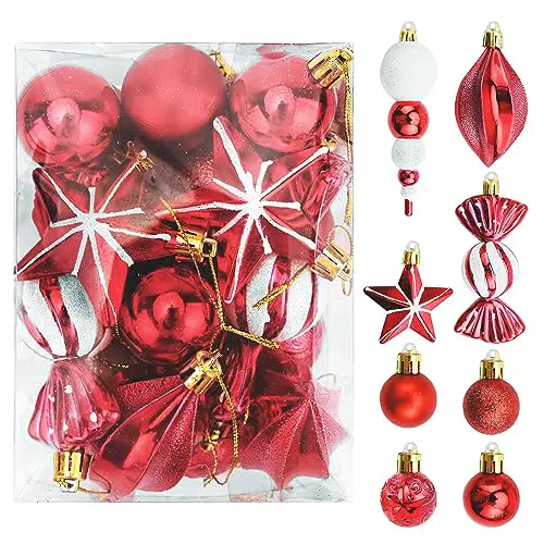 Palline di Natale 20 PCS Set di Decorazioni per l'albero di Natale Palle di Natale Infrangibile Ornamenti da Appendere Natale per il Matrimonio della Festa di Natale