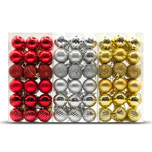 Palline di Natale Infrangibili 36 Pezzi Rosse /Addobbi Natalizi Albero di Natale/ Christmans Gift/ Set Palline Natalizie Con Cordino