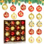 Palline di Natale Rosse e Oro: 6cm 16 Pezzi decorazioni albero di natale