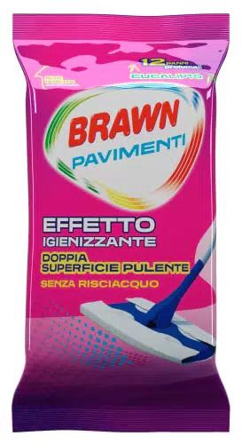Panni per Pulizia Pavimenti Effetto Igienizzante - con Bergamotto ed Eucalipto - Tessuto Triplostrato - Doppia Superficie Pulente - Brawn