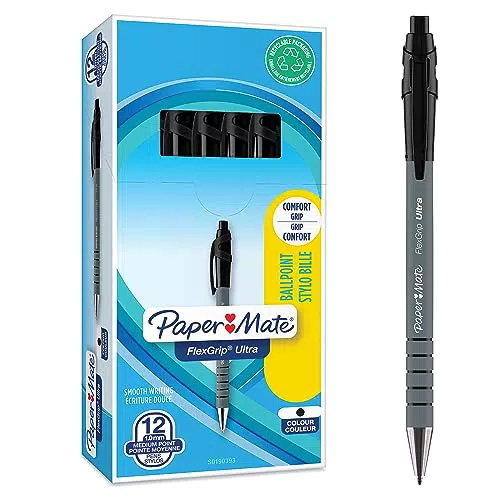 Paper Mate Flexgrip Ultra Penna a Sfera a Scatto, Punta Media