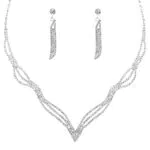 Parure Gioielli Donna da Sposa Set di Orecchini da Collana con Strass da Sposa Set di Gioielli da Ballo Set di Gioielli da Festa Bigiotteria Donna e Ragazze