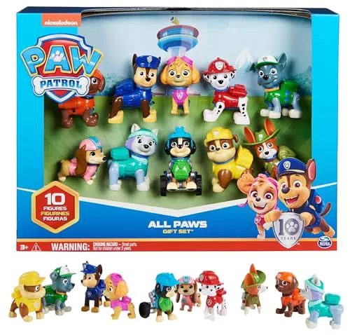 Paw Patrol, Confezione Regalo Anniversario 10 Anni, Personaggi Collezione