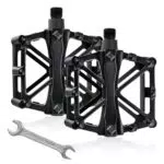 Pedali per Bicicletta MTB in Alluminio 9/16 Universali Pedali Bicicletta Flat con Cuscinetto Impermeabile Chiodi Antiscivolo Impermeabili Anti Polvere N9 Nero