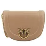 Pinko Round Click Classic Vitello MO, Borsa Donna, D01Q_Biscotto Zenzero-Antique Gold