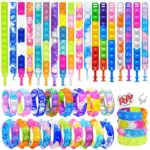 Pop It Bracciali Set 40 Pezzi Popit Up Fidget Toy Antistress Braccialetto Giocattoli Regolabile Sensoriale Multicolore Push Bubble Bracelets Fidget Toys Per Bambini Adulti Ansia Sensory Braccialetti