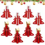 Portaposate in Feltro di Natale, 8 Pezzi Portaposate Natalizie